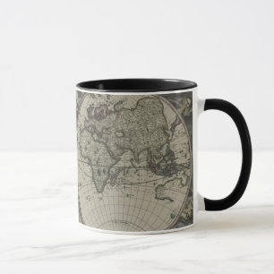 Doppel-Hemisphären-Weltkarte 1672 Tasse
