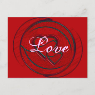 Doppel-Herz-Liebe Postkarte