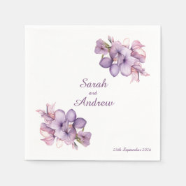 Doppel-Lilah-Blume: Personalisierte Hochzeit von N Serviette