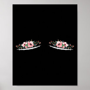 Doppel-Mastektomie Narben mit Blume Brustkrebs Poster