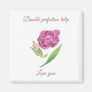 Doppel-Perfektion lila-magenta-tulip-Aquarell Magnet