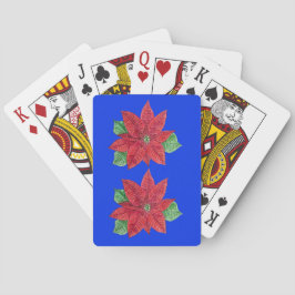 Doppel Poinsettia Blue Playing Cards Spielkarten