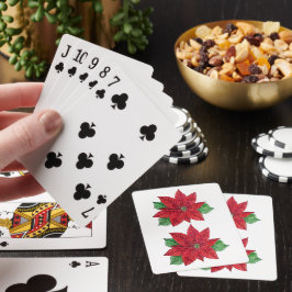 Doppel Poinsettia Weiße Spielkarten