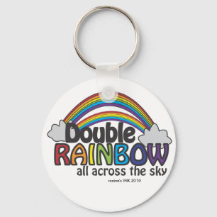 Doppel-Regenbogen Alle über den Himmel Schlüsselanhänger