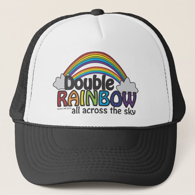 Doppel-Regenbogen Alle über den Himmel Truckerkappe (Vorderseite)