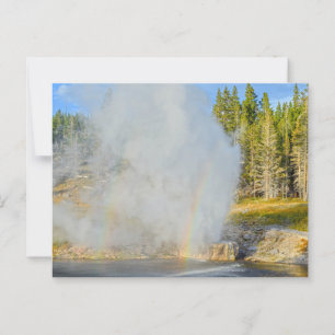 Doppel-Regenbogen bei Riverside Geyser, Gelbstein Postkarte