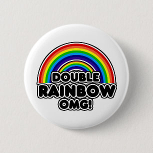 Doppel-Regenbogen OMG so intensiv Button