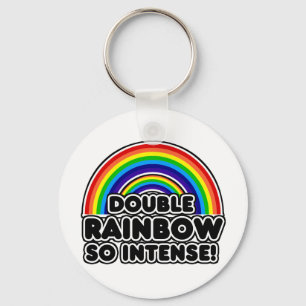 Doppel-Regenbogen so intensiv Schlüsselanhänger