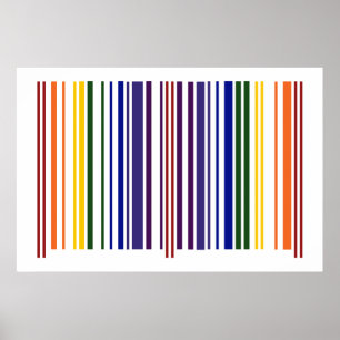 Doppel-Regenbogen-Strichcode Poster