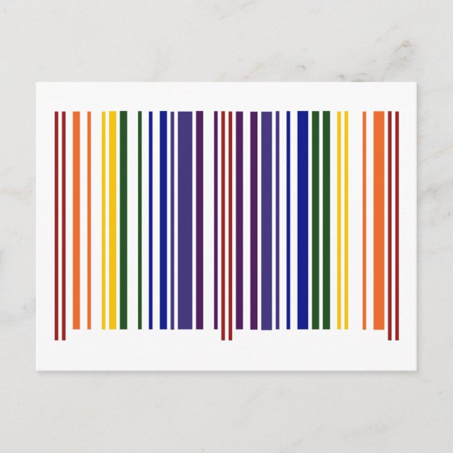 Doppel-Regenbogen-Strichcode Postkarte (Vorderseite)