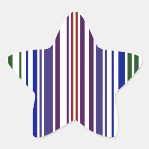 Doppel-Regenbogen-Strichcode Stern-Aufkleber