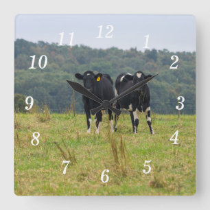 Doppel-Rind-Trouble-Wall-Uhr Quadratische Wanduhr