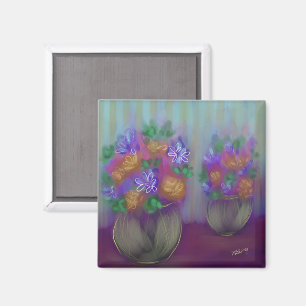 Doppel-Rot-Glühen Originelle Kunst Magnet
