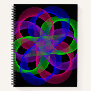 Doppel-Schleifen-Netz geometrisches Spiralnotizbuc Notizbuch