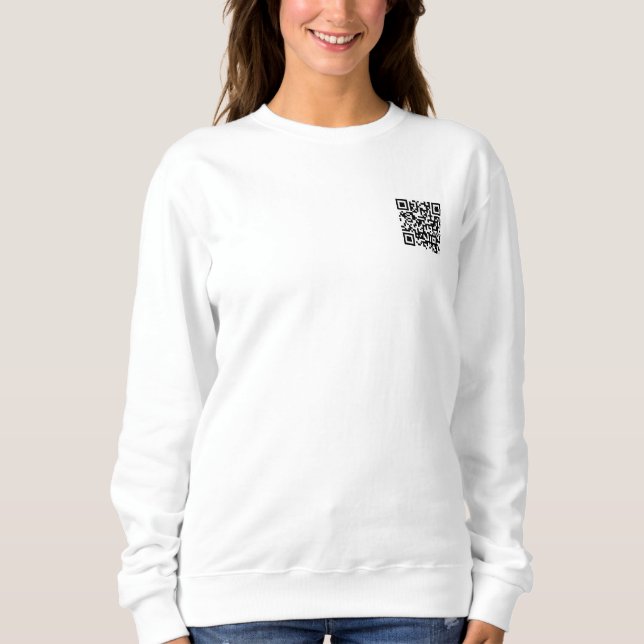 Doppel-Seiten Print Custom Womens Scan Me QR Code Sweatshirt (Vorderseite)