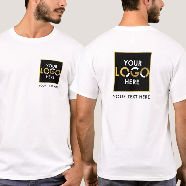 Doppel-seitige Werbung für Ihr Logo und Ihre Textw T-Shirt (Double Sided Business Your Logo & Text Promotional T-Shirt)