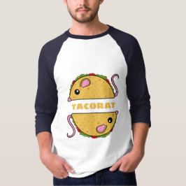 Doppel-Taco-Rat-Raglan-T - Shirt (Gelber Text)