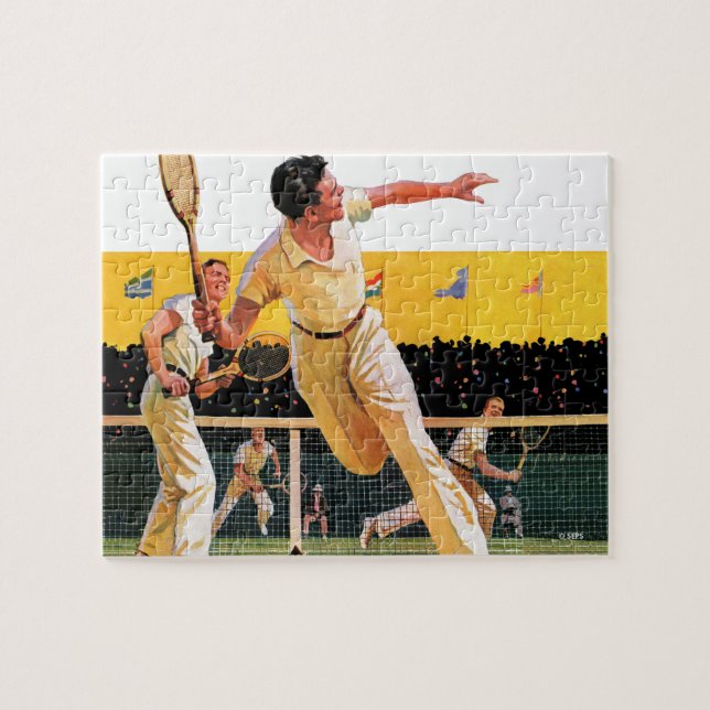Doppel-Tennis-Match (Horizontal)