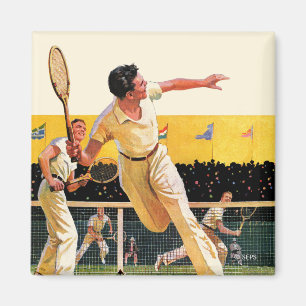 Doppel-Tennis-Match Magnet