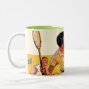 Doppel-Tennis-Match Zweifarbige Tasse