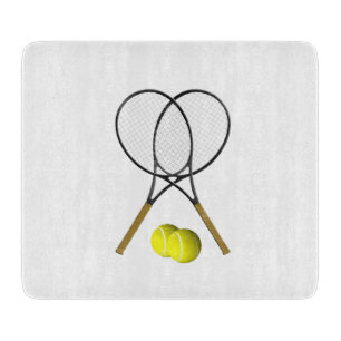 Doppel-Tennis-Sport-Themen-Glas Schneidebrett