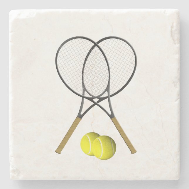 Doppel Tennis Sportthema Steinuntersetzer (Vorderseite)