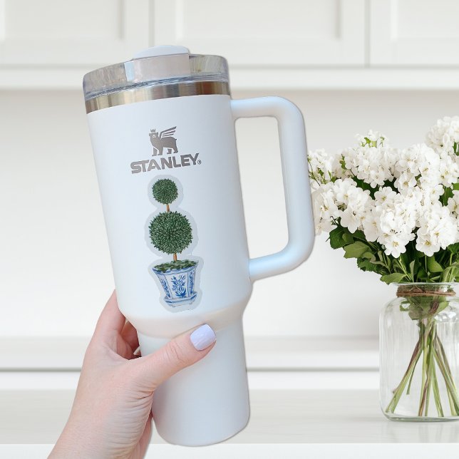 Doppel Topiary Tree Chinoiserie Vinyl Sticker (chinoiserie topiary tree sticker)