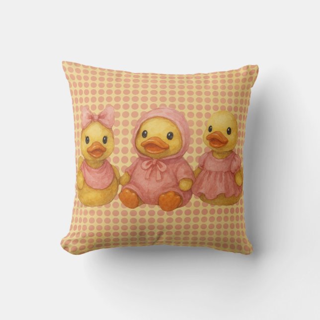 Doppel Trio in rosa Outfits Kissen (Vorderseite)