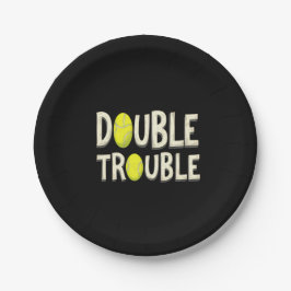 Doppel Trouble Funny Tennis Balls Pappteller