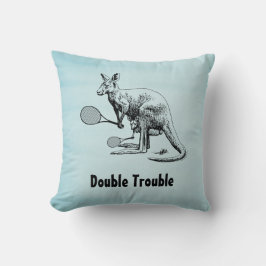 Doppel-Trouble Kangaroo Tennis Player Kissen