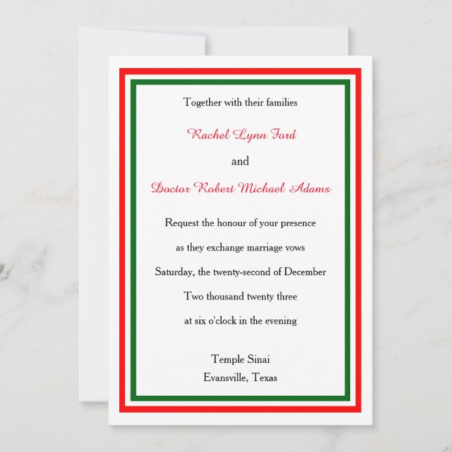 Doppel-Weihnachtsfeier - 12x18 Hochzeitseinladung Einladung (Vorderseite)