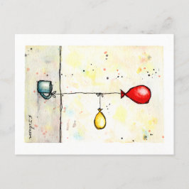 Doppelballon Wasserfarbe Postkarte