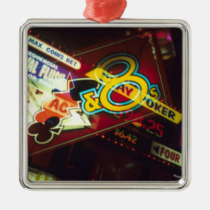 Doppelbelichtung, Innenraum Casino, Las Vegas, Ornament Aus Metall