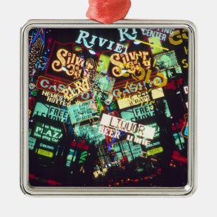 Doppelbelichtung, Kasinoschilder, Las Vegas, Ornament Aus Metall