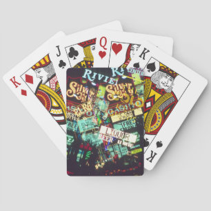 Doppelbelichtung, Kasinoschilder, Las Vegas, Spielkarten