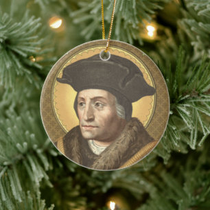 Doppelbildnis St. Thomas More (SAU 026) Rund Keramik Ornament