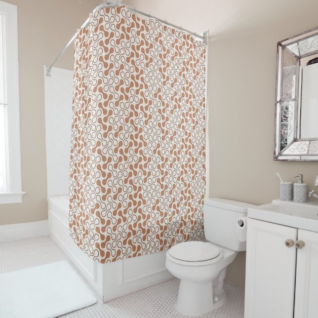 Doppelblase Orange Badezimmer Duschvorhang (Beispiel)