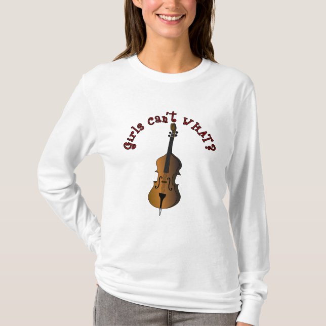 Doppelblass-Player mit aufrechter Zeichenfolge T-Shirt (Vorderseite)