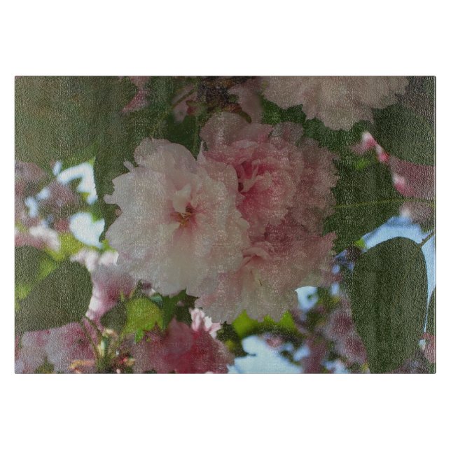 Doppelblühende Kirschbaum I Frühjahrsblüte Schneidebrett (Vorderseite)