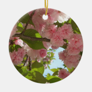Doppelblühende Kirschbaum III Frühlingsflora Keramik Ornament