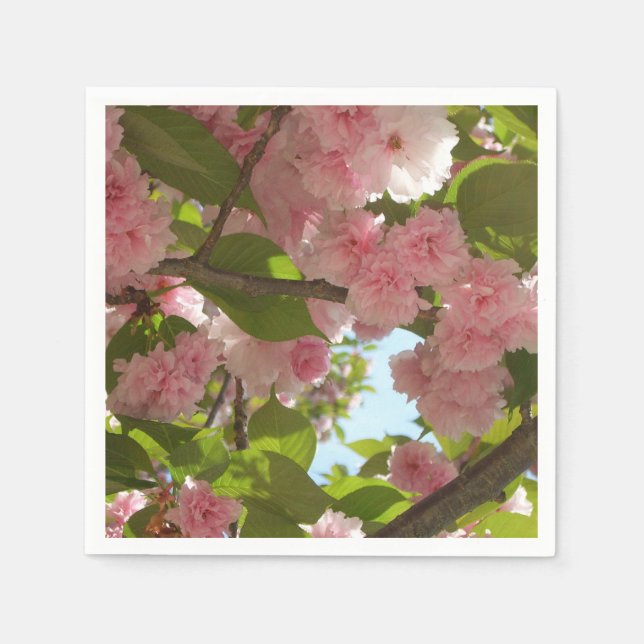 Doppelblühende Kirschbaum III Frühlingsflora Serviette (Vorderseite)