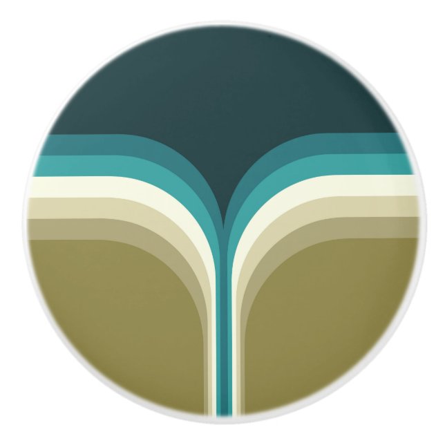 Doppelbogendekoration im Retrostil Keramikknauf (Vorderseite)