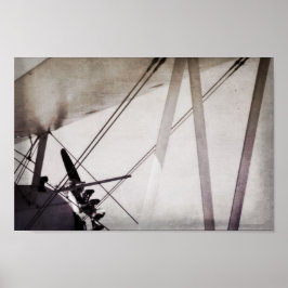 Doppeldecker-Flügel-Abstrakt-Antik-Flugzeug-Kunst Poster