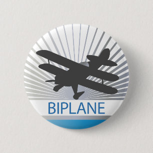 Doppeldecker-Flugzeug Button