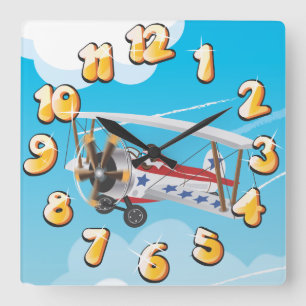 Doppeldecker Quadratische Wanduhr