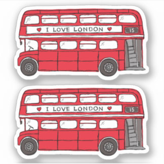 Doppeldeckerbus Red London Aufkleber