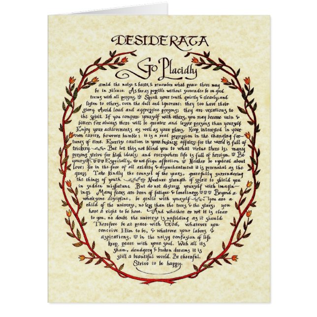 Doppeldesiderata-Gruß-Karte/Druck 8x11 (Vorderseite)