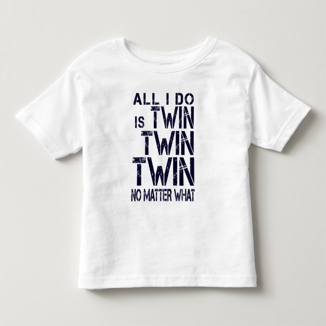 "Doppeldoppelzwilling egal was" - Bergundy/Marine Kleinkind T-shirt (Vorderseite)