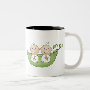 Doppelerbsen in einer Hülse Zweifarbige Tasse
