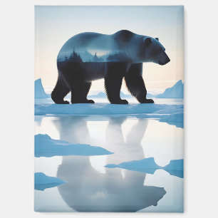 Doppelexposition des Polarbären Tierart im Freien Magnet